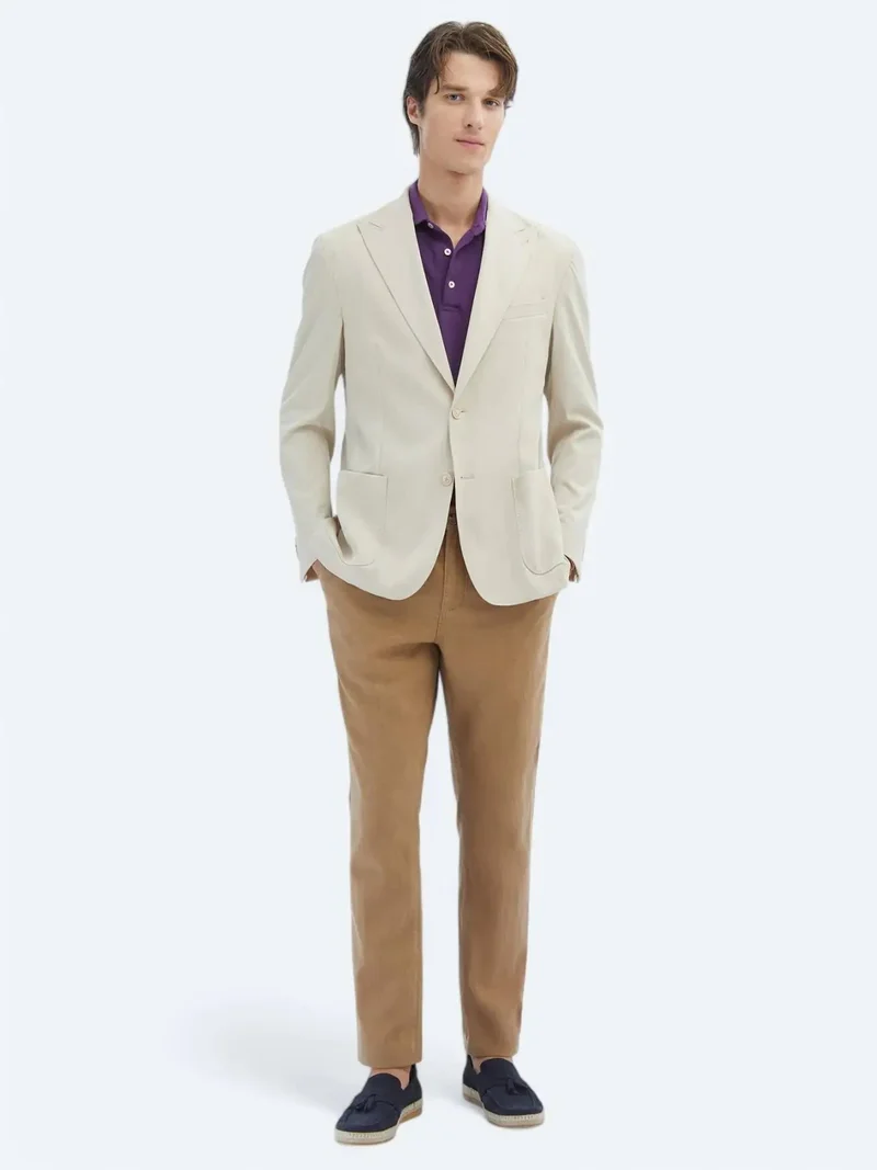 كيب جاكيت عصري بنقشة بيج