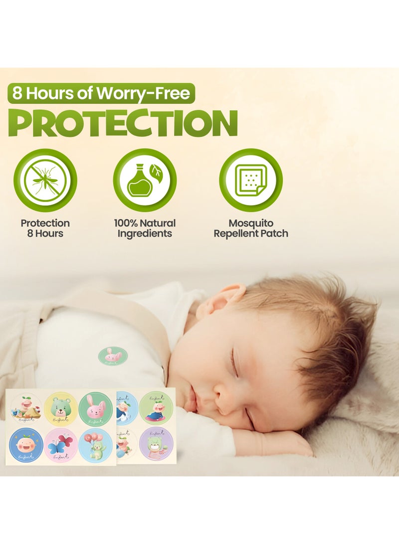 Enfant Organic Bye Bye Mozzie Patch Anti-Mosquito Patch Baby Mosquito Repellent Patches 48Pcs Total 40G Contains Natural Ingredients Like Citronella, Eucalyptus And Peppermint That Can Effectively Keep Away From Mosquitoes 12 Cute Character Designs From Enfant  - Image 2