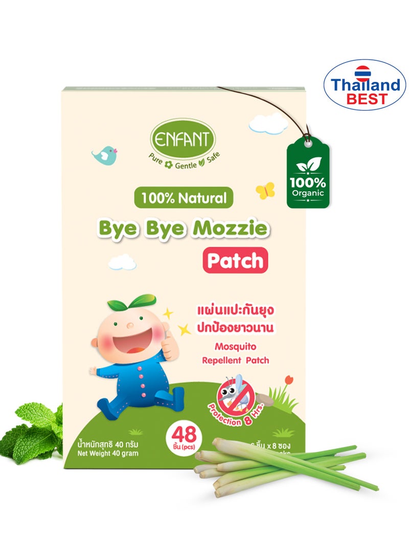 Enfant Organic Bye Bye Mozzie Patch Anti-Mosquito Patch Baby Mosquito Repellent Patches 48Pcs Total 40G Contains Natural Ingredients Like Citronella, Eucalyptus And Peppermint That Can Effectively Keep Away From Mosquitoes 12 Cute Character Designs From Enfant - Image 1