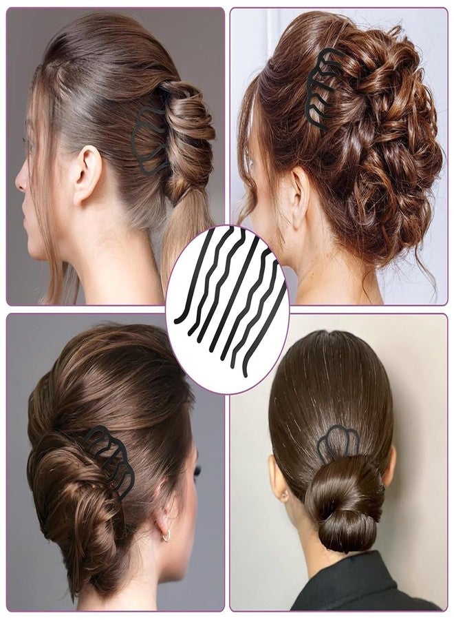 Hodaqe 7 Pcs Metal Hair Side Combs & U Shape Hair Pin Set, Vintage Teeth Hair Accessories for Women Updo Bun - Image 5