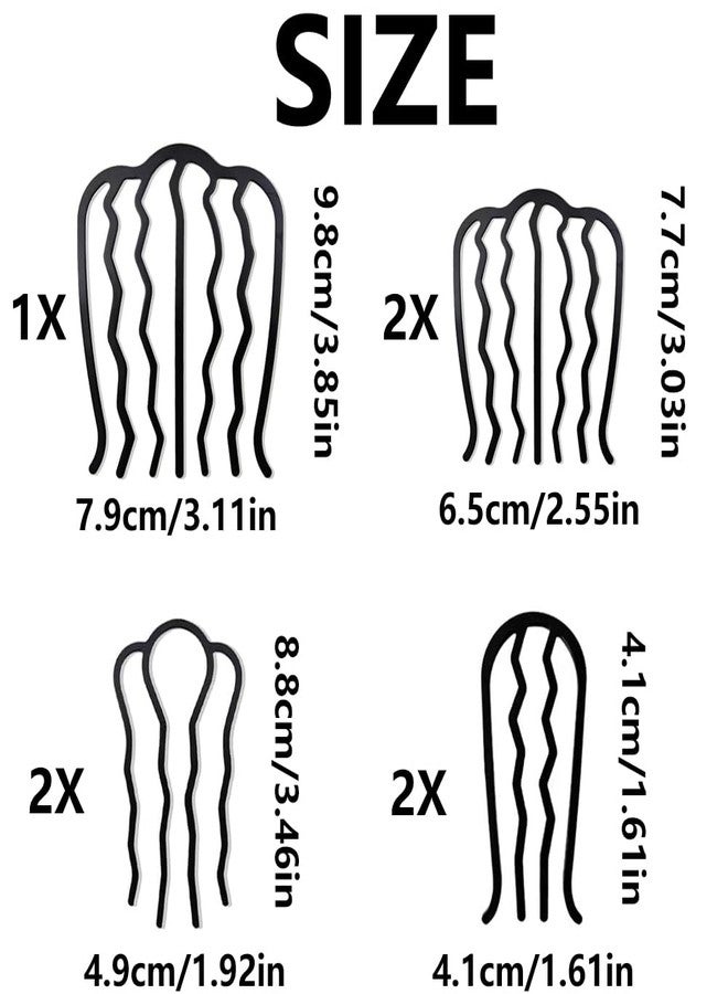 Hodaqe 7 Pcs Metal Hair Side Combs & U Shape Hair Pin Set, Vintage Teeth Hair Accessories for Women Updo Bun - Image 2