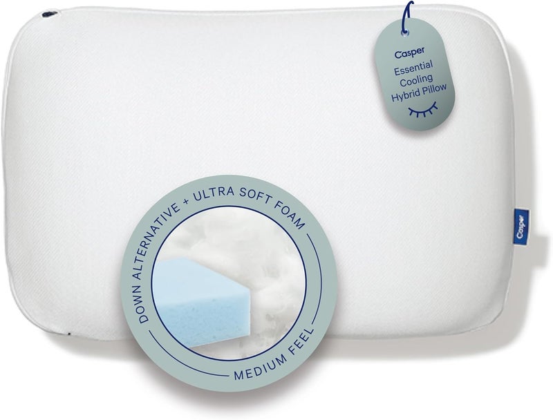 Casper Sleep, Standard Essential Cooling Hybrid Pillow, White - Image 1