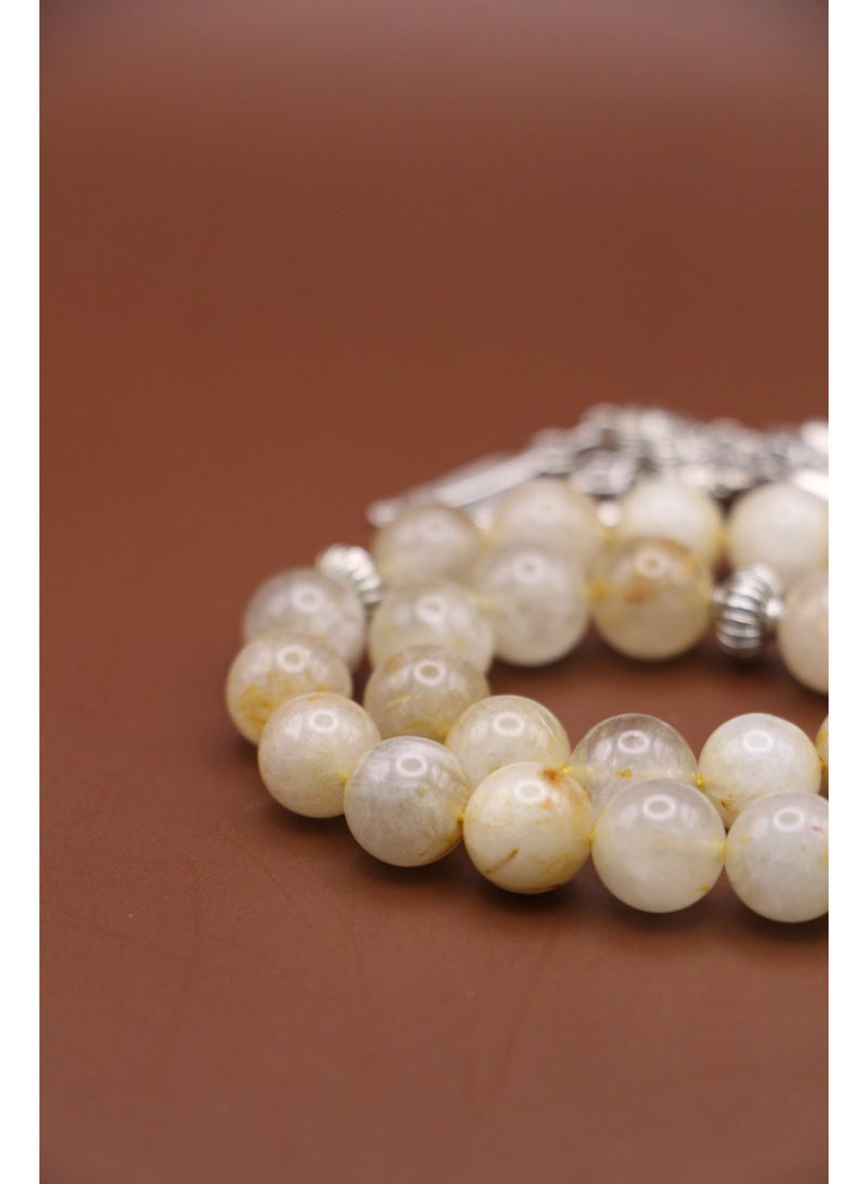 مجموعة كامين مسبحة من حجر السترين مع حُلي من الريش - Image 3