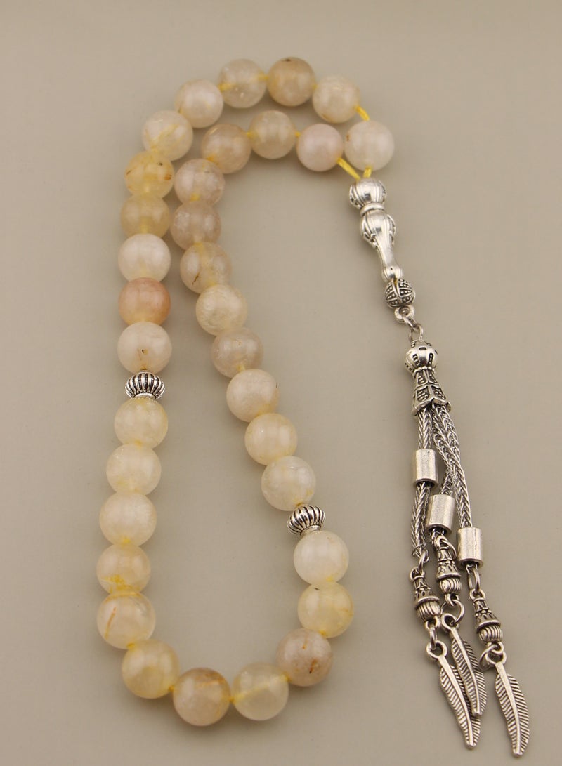 مجموعة كامين مسبحة من حجر السترين الطبيعي - Image 2