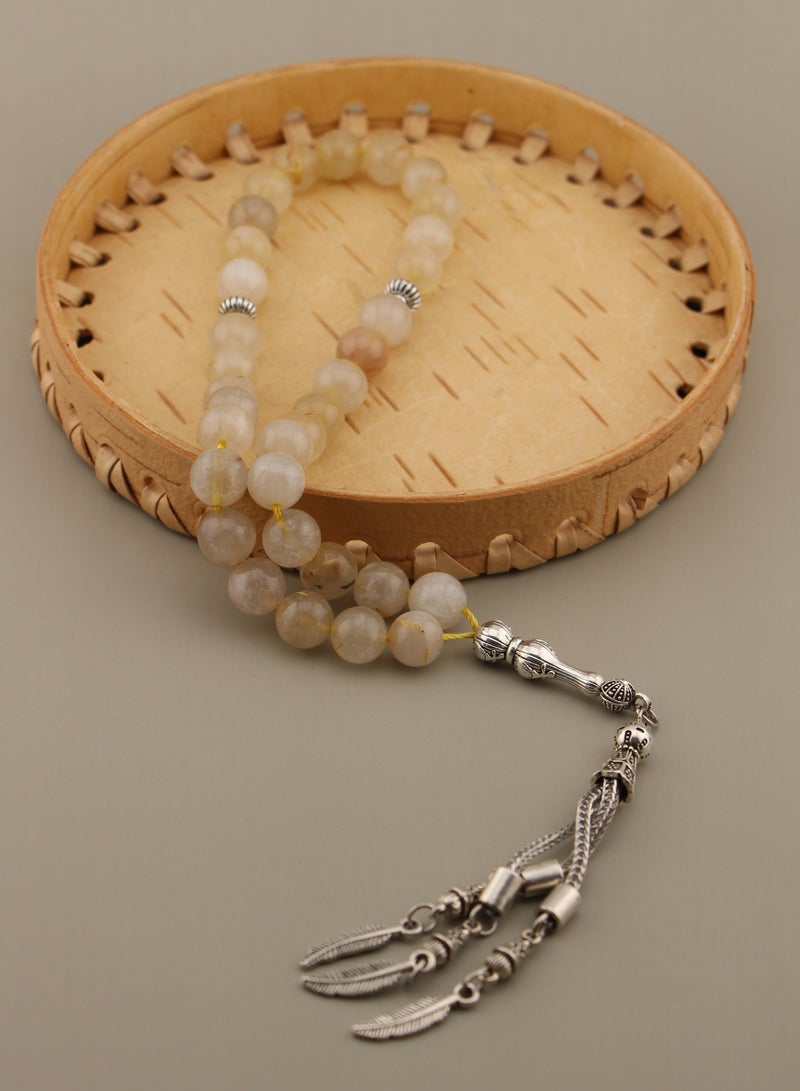 مجموعة كامين مسبحة من حجر السترين الطبيعي - Image 3