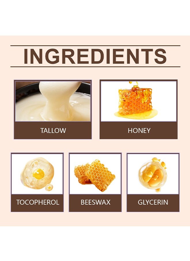 WoodSleep - Moisturizing And Caring Cream,Beef Tallow Honey Balm - Beef Tallow for Skin with Beef Tallow,Beeswax and Honey,Moisturizing, Caring and AntiAging ,Grass Fed Beef Tallow Face Cream (59g/2OZ) - Image 1