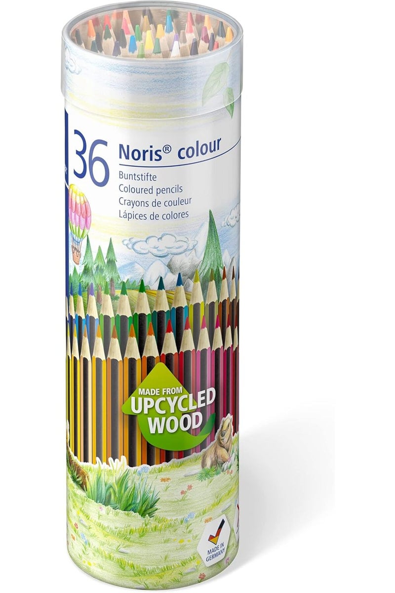 STAEDTLER Noris Colour Coloring Pencils, 36 Colored Pencils in Metal Tin, 185 MD36 - Image 1