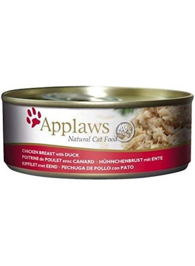 Applaws طعام رطب للقطط من أبلاوز بنكهة الدجاج مع البط 156 جرام علبة