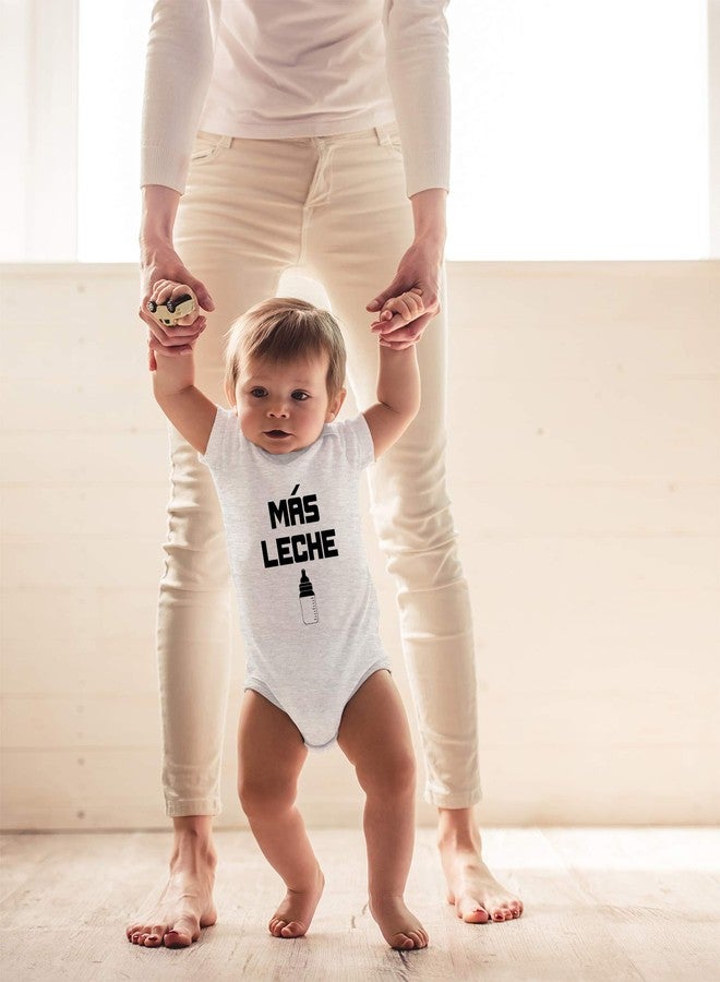 CBTwear Mas Leche - Baby Clothes - Funny Newborn Bodysuit Outfits for Boys and Girls (6 Months, Heather Grey) - Image 3