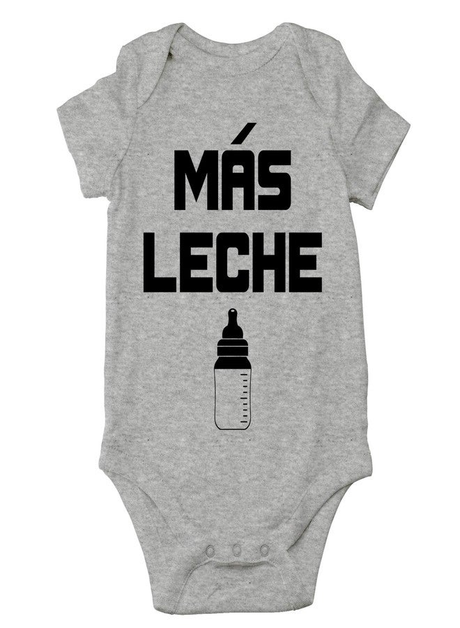 CBTwear Mas Leche - Baby Clothes - Funny Newborn Bodysuit Outfits for Boys and Girls (6 Months, Heather Grey) - Image 1