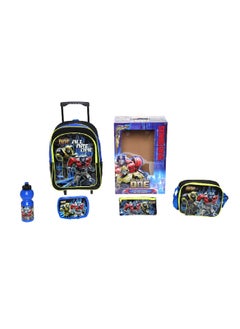 MARVEL 5-Piece Transformers Printed Zipper Closure Telescopic Handle Trolley Backpack Set Multicolor 14 x 42 x 31 cm FKVP-02279 