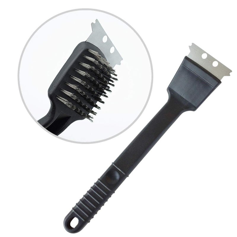 FOIBURELY Stainless Steel Bird Droppings Cleaning Brush with Scraper Birdcage Accessory Parrot Pet Cage - Image 1