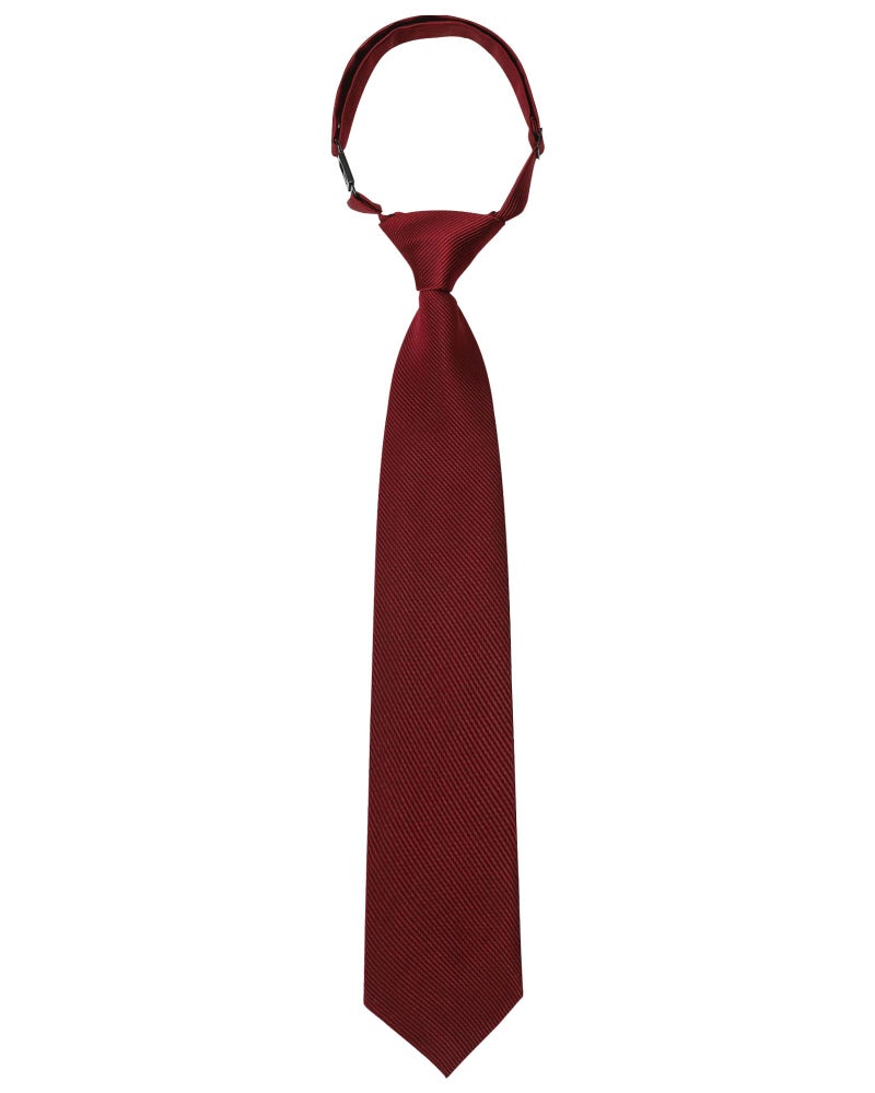 Kajeer Ties for Kids Boys Necktie Adjustable - Woven Little Boys Pre-tied for Kids Formal Wedding Graduation School Uniforms (Wine red, S (age 6 month - 5 years)) - Image 1