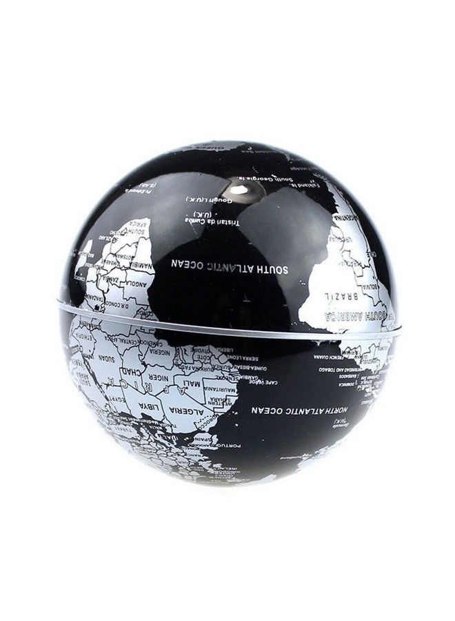Estefanlo Floating Globe With Led Lights C Shape Magnetic Levitation Floating Globe World Map For Desk Decoration (Blacksilver) - Image 3