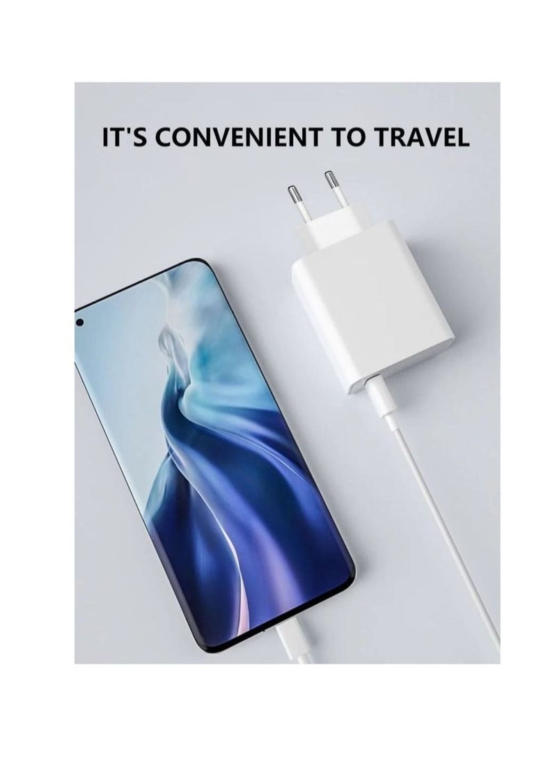 Generic - 33W Original Charge Fast Charger Adapter with Type C Cable Compatible for Xiaomi Redmi Note 9 Series Note 10 Poco M2 Pro Note 7 pro Note 9 Pro Note 8 Note 7 Mi A1 Mi A2 Mi A3 - Image 1