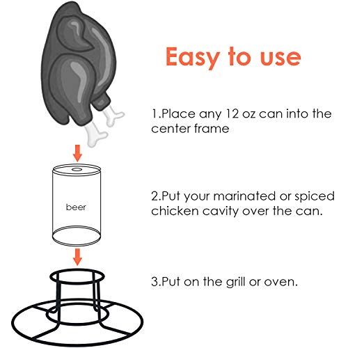 RUSFOL Beercan Chicken Rack, Stainless Steel Chicken Stand for Smoker and Grill - Image 5