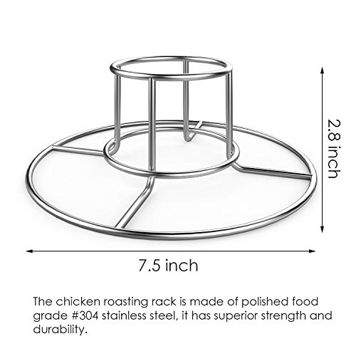 RUSFOL Beercan Chicken Rack, Stainless Steel Chicken Stand for Smoker and Grill - Image 2