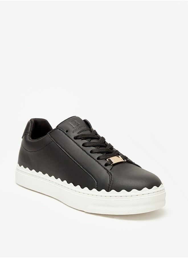 Flora Bella By Shoexpress Women Solid Low-Ankle Sneakers with Lace-Up Closure  - Image 2