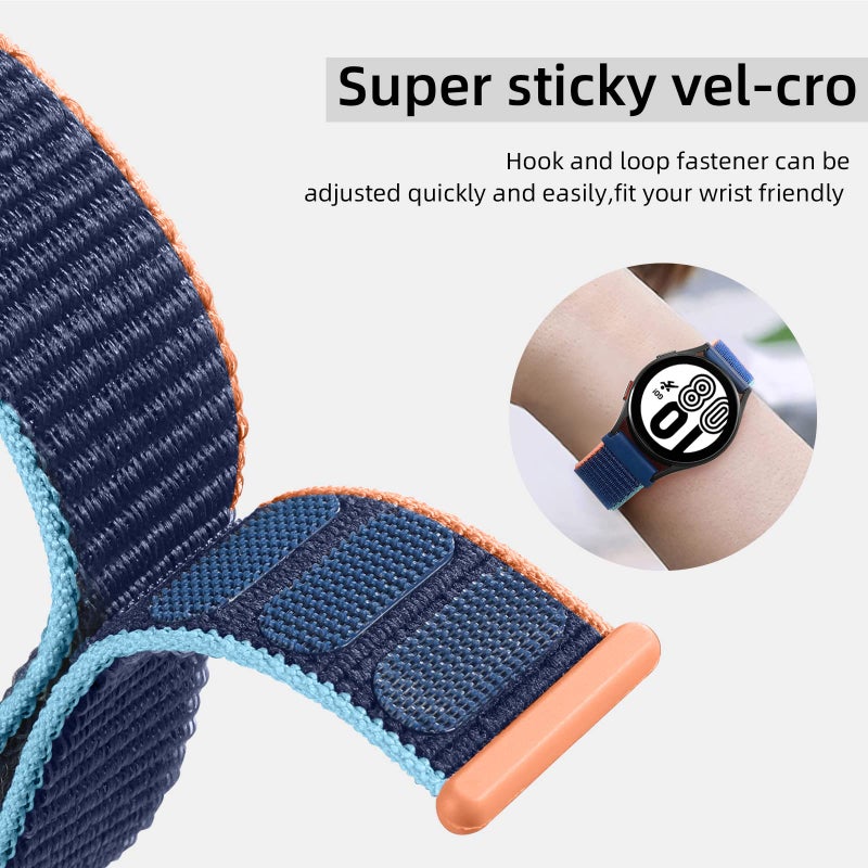 DaQin Compatible with Samsung Galaxy Watch 7 6 5 4 Band 40mm 44mm,20mm Soft Nylon Adjustable Sport Band for Galaxy Watch 5 Pro Band 45mm/Watch 6 4 Classic Band,Galaxy Watch Active 2 Band for Women Men - Image 4