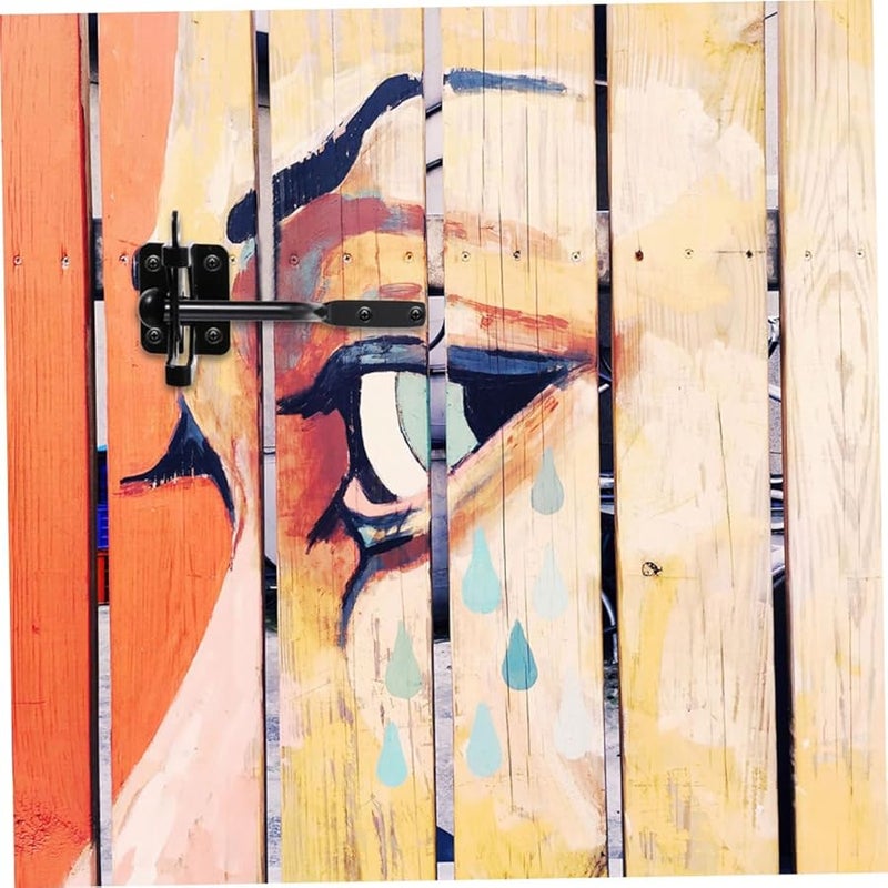 مزلاج جاذبية البوابة قفل تلقائي مزلاج حديدي لسياج الخشب سهل التركيب 2 مجموعة - Image 4