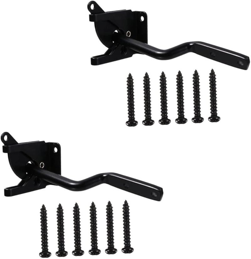 مزلاج جاذبية البوابة قفل تلقائي مزلاج حديدي لسياج الخشب سهل التركيب 2 مجموعة - Image 2