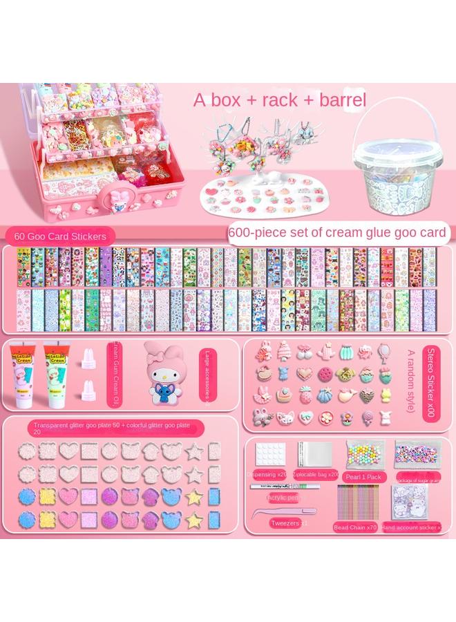 Bluejw Cream Gel Goo Card Suit Sticker Toy Diy Goo Plate Hand Account Children's Toy Gift Box Set Handmade Material Bag - Image 1