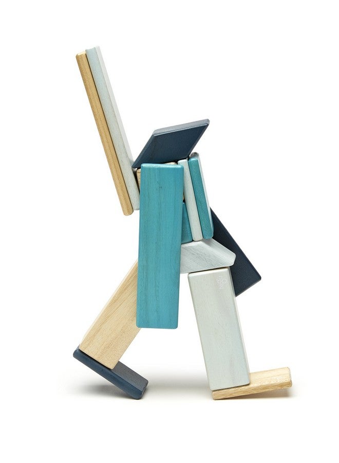 Tegu مجموعة كتل خشبية مغناطيسية تegu مكونة من 14 قطعة، زرقاء - Image 4