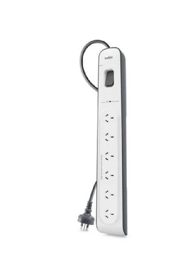 belkin Belkin Surge master Surge Protector 6 Way Outlet 2m - White  - Image 1