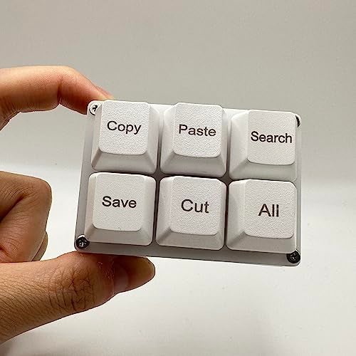 BTXETUEL Copy Paste Search Save Cut All 6-Key Keyboard One Handed OSU Keypad Programmable Mechanical Shortcut Macro Keyboard for Working and Gaming (White) - Image 4