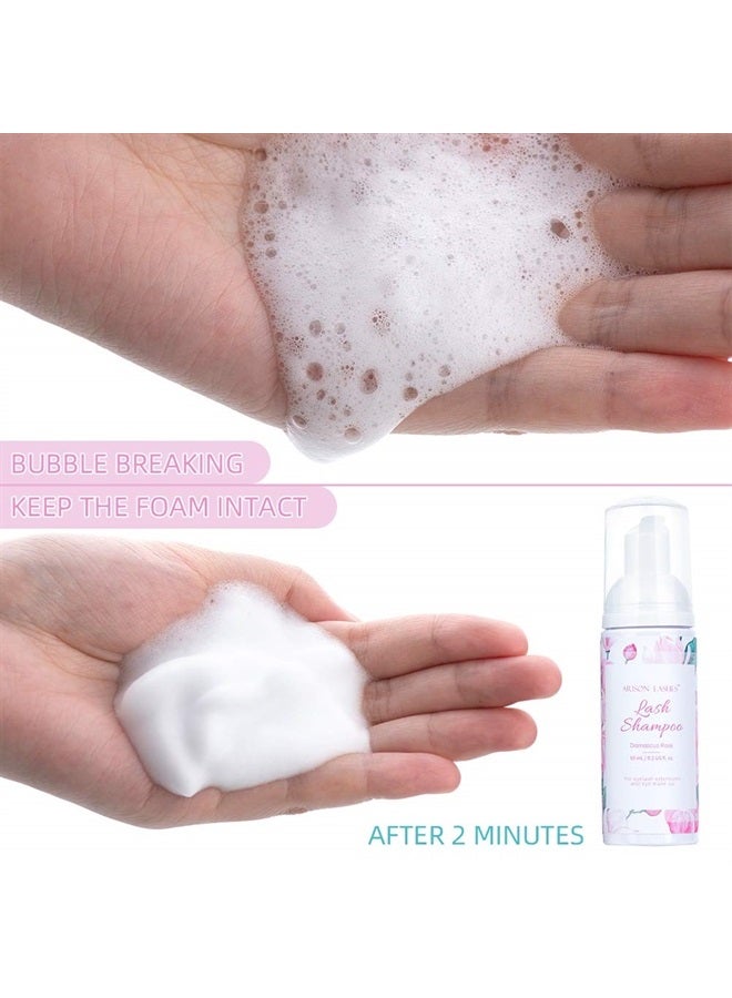 ARISON LASHES Arison Eyelash Extension Cleaner+Brush/Lash Shampoo for Lash Extensions/Lash Wash/Lash Cleaner/Lash Bath Soap/Eyelash Shampoo 60ml/remover sensitive eyes/Safe and Mild without Irritation/for Salon Use - Image 2
