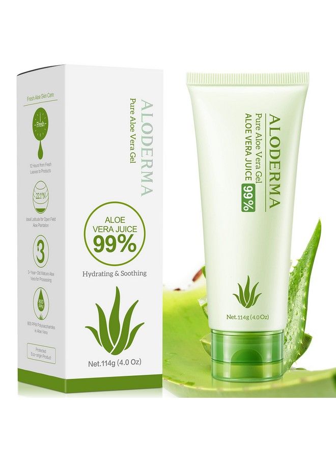 Aloderma 99% Organic Aloe Vera Gel Bottled Within 12 Hours Of Harvest (114G 4.0 Oz) No Sticky Residue No Powder Concentrates Or Water Added Ecofriendly - Image 1