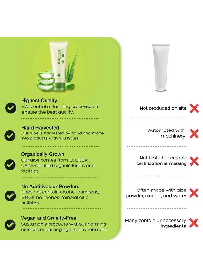 Aloderma 99% Organic Aloe Vera Gel Bottled Within 12 Hours Of Harvest (114G 4.0 Oz) No Sticky Residue No Powder Concentrates Or Water Added Ecofriendly - Image 5