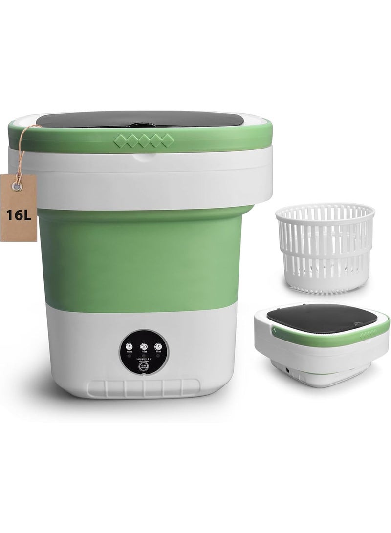 Portable Mini Foldable Washing Machine – Compact 16L Washer for Baby Clothes, Socks & Underwear | Space-Saving & Automatic, Easy to Use, Travel Laundry Machine, Top Loading 110V/240V - Image 1