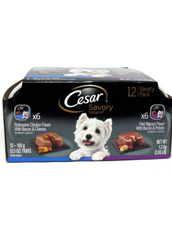سيزار مجموعة متنوعة من طعام الكلاب الرطب من سيزار - دجاج مشوي/فيليه مينيون - 3.5 أونصة (عبوة من 12 قطعة) - Image 2