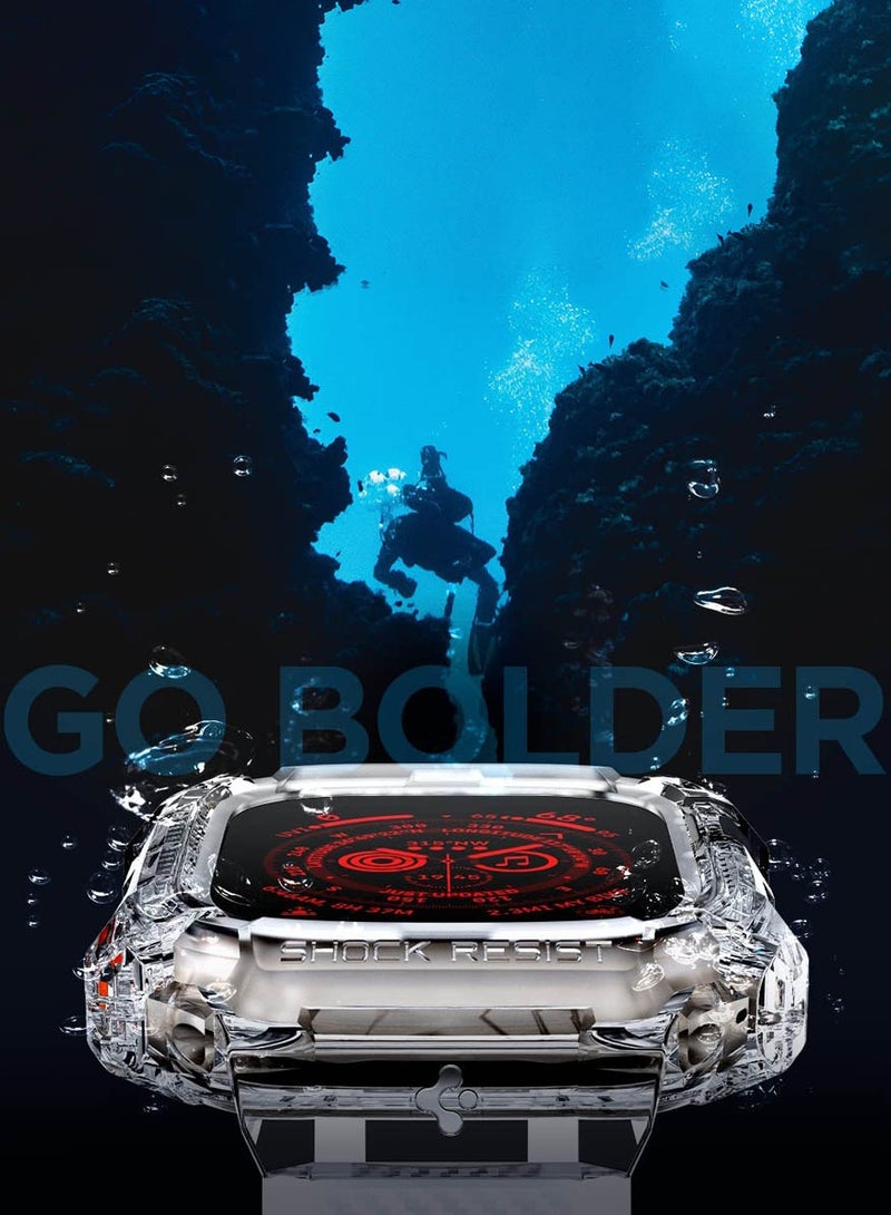 Spigen غطاء حماية Rugged Armor Pro لساعة Apple Watch Ultra 2 / Apple Watch Ultra 49 ملم مع حزام - شفاف كريستالي - Image 3