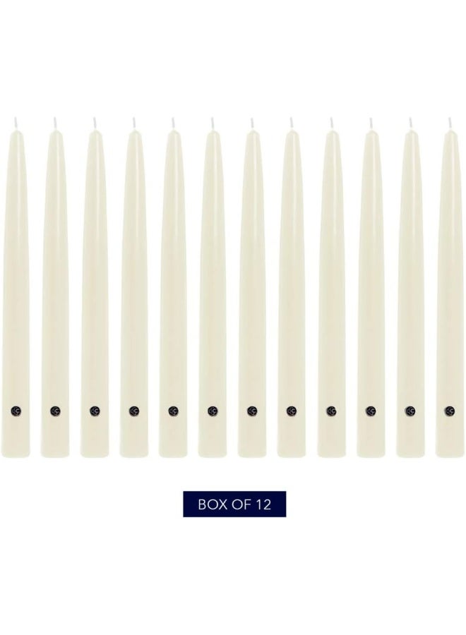Colonial Candle Unscented Taper Candle Handipt Collection Ivory 12 In Pack of 12  Up to 10 Hours Burn - Image 1