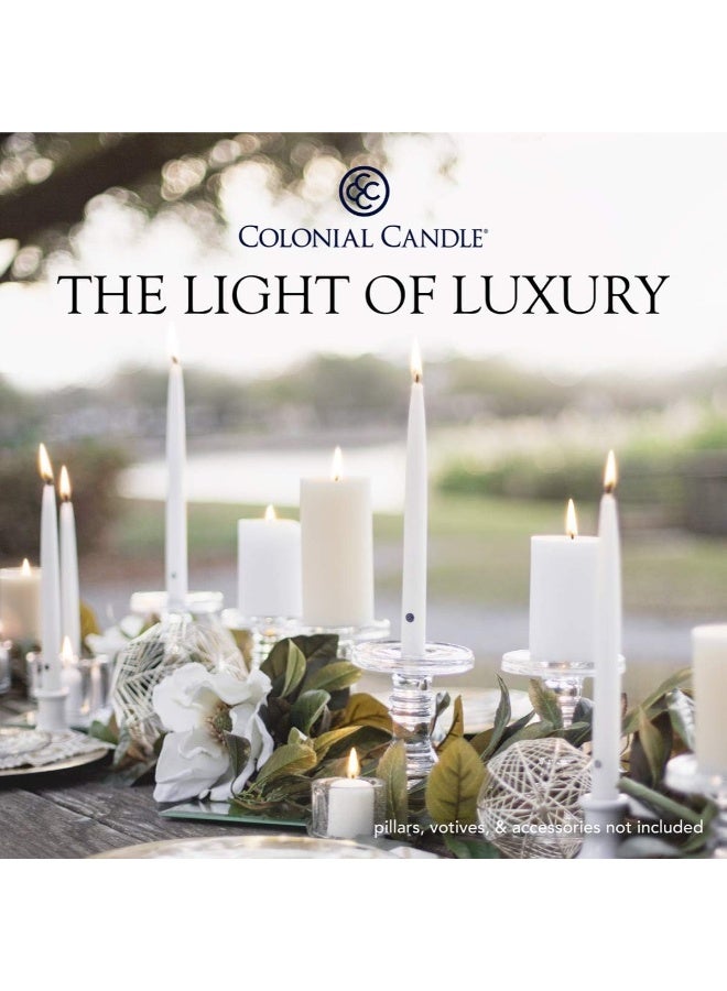 Colonial Candle Unscented Taper Candle Handipt Collection Ivory 12 In Pack of 12  Up to 10 Hours Burn - Image 4