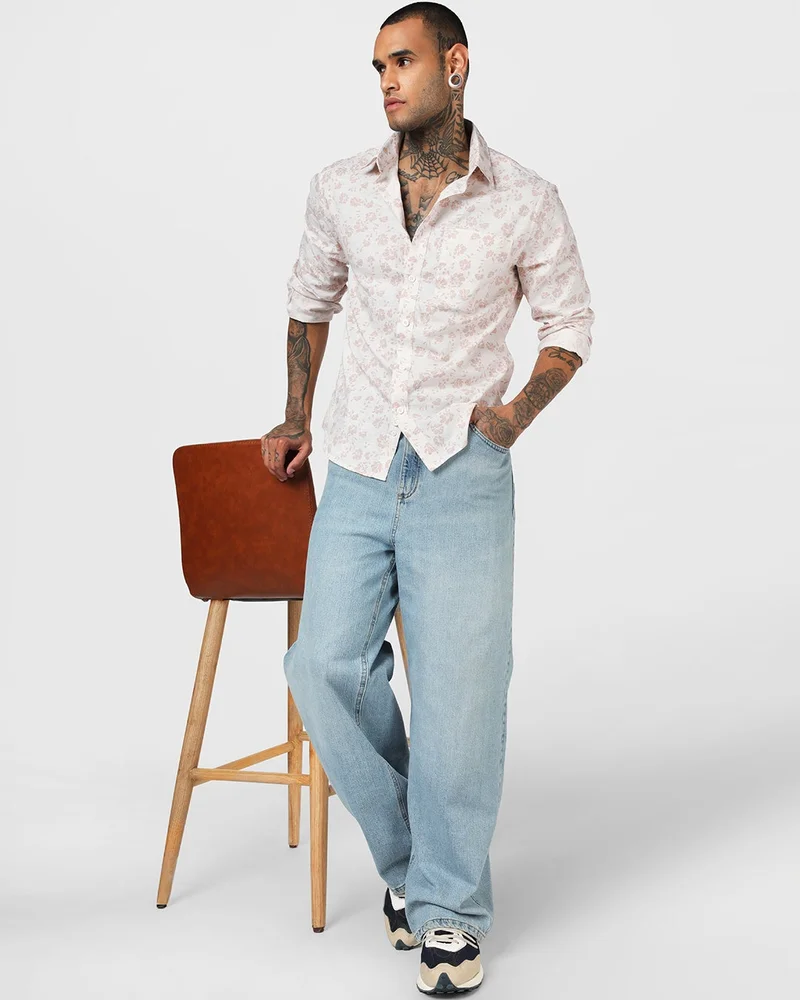 bewakoof  Men's Off White Checked Shacket for Men | Best Price UAE