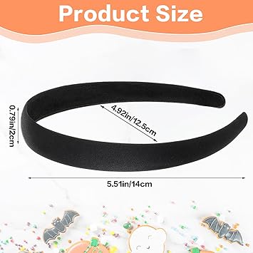 Dimeho 2 PCS Padded Headbands Wide Sponge Hairband 07inch No Slip Fashion Hair Band Plain Solid Hair Hoops Simple Headwear Holiday DIY Styling Tools Hair Accessories for Women Girls - Image 2