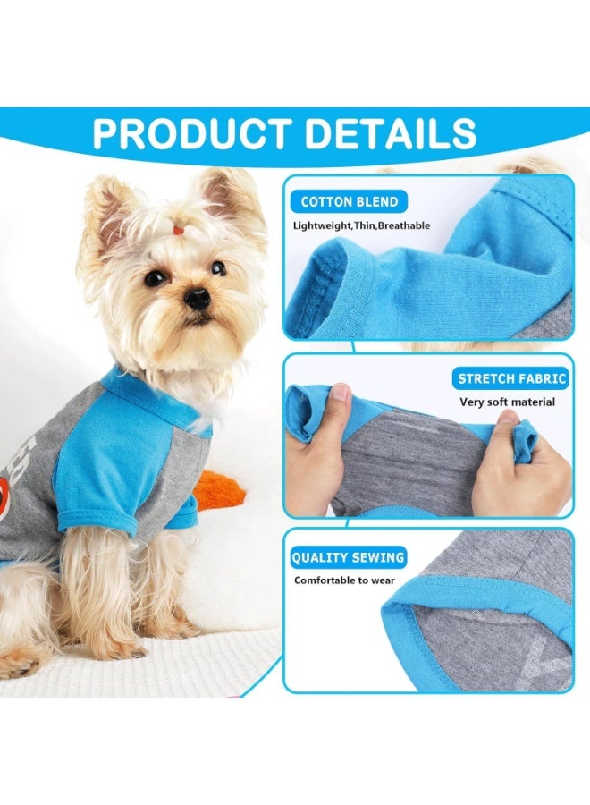 روكاوات قمصان للجراء، ملابس للكلاب مكونة من 4 قطع، ملابس للجراء مطبوعة بشكل لطيف، سترات للجراء بطباعة لطيفة، قمصان للكلاب مزودة بفتحات تهوية، قمصان للكلاب الصغيرة والجرو - Image 3