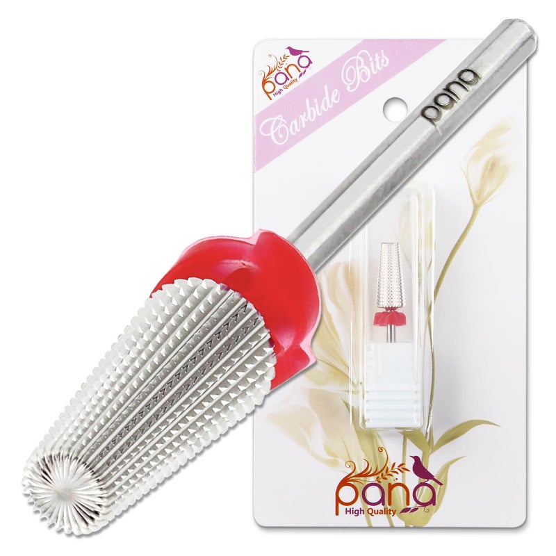 PANA Nail Carbide 5 in 1 Bit  Two Way Rotate use for Both Left and Right Handed  Fast Remove Acrylic or Hard Gel  332 Shank  Manicure Nail Art Drill Machine Fine  F Silver