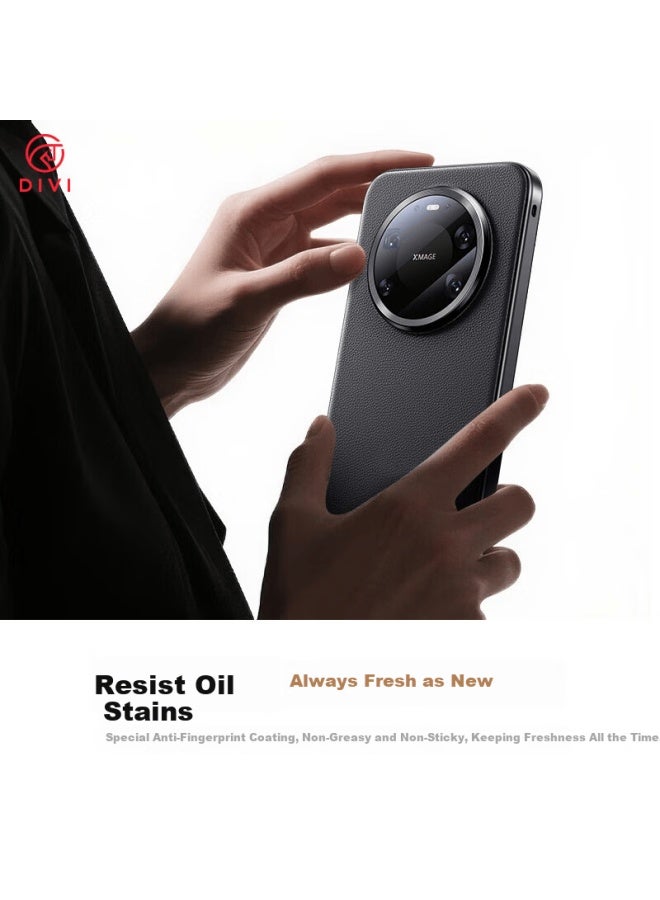 Divi Full Coverage Lens | Premium Faux Leather Huawei Mate80/80 Pro Case Ultra-thin Shockproof Soft Edge Genuine Leather Feel Uni Black - Image 3