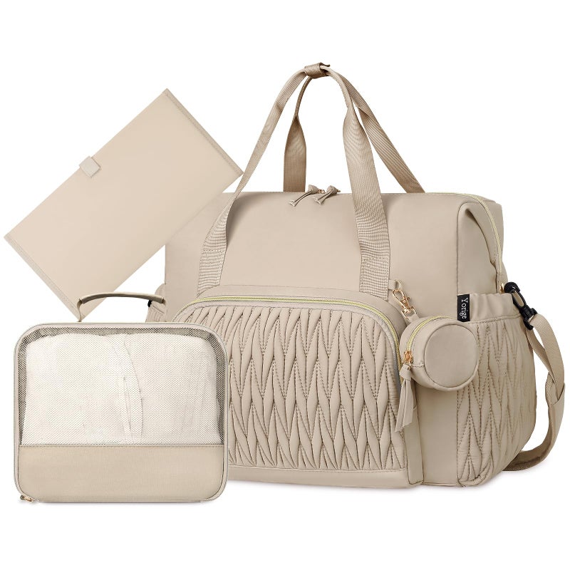 Yorige Diaper Tote Bag for Baby 6pcs, Large Mom Hospital Bags with Changing Pad Pacifier Case for Labor Delivery Boy Girl - Image 1