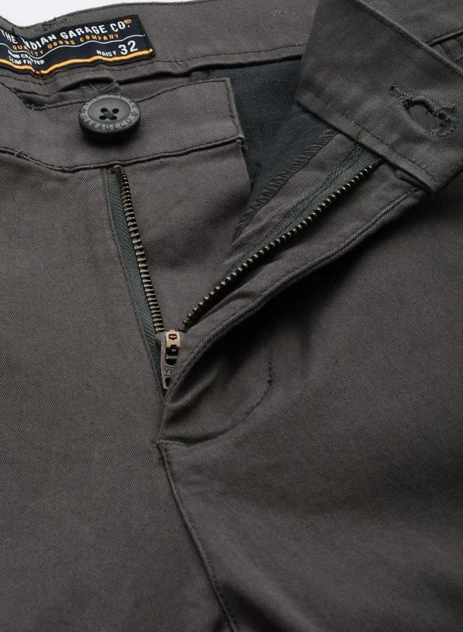 The Indian Garage Co Men Slim Fit Solid Mid-Rise Chinos