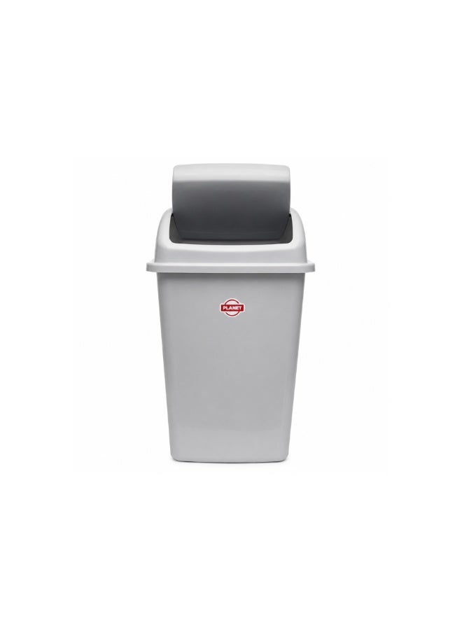PLANET 26 Liter Swing-Top Trash Can with Self-Closing Lid – Odor-Control Waste Bin for Kitchen, Bathroom & Office, Durable Easy-Clean Plastic (Light Grey) - Image 2