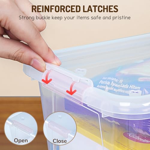 GAMENOTE Clear Plastic Storage Bins with Lids,Stackable Containers for Classroom,Toy Storage Organizer, 5 Qt 12 Pack Small Tubs,Tote Box for Kids Playroom,Sorting(12×7.2×5.1 in) - Image 4