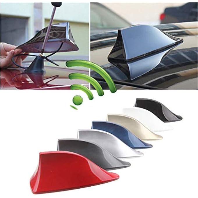rayihni Shark Fin Roof Antenna Aerial FmAm Radio Signal Decoration Car Trim Black - Image 1