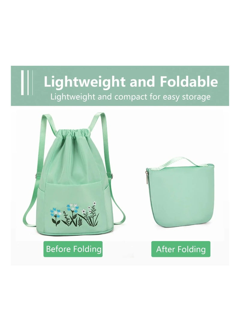 SYOSI Drawstring Backpack,Women's Drawstring Bag,Waterproof Drawstring Backpack,Large Wet and Dry Separation Backpack - Image 5