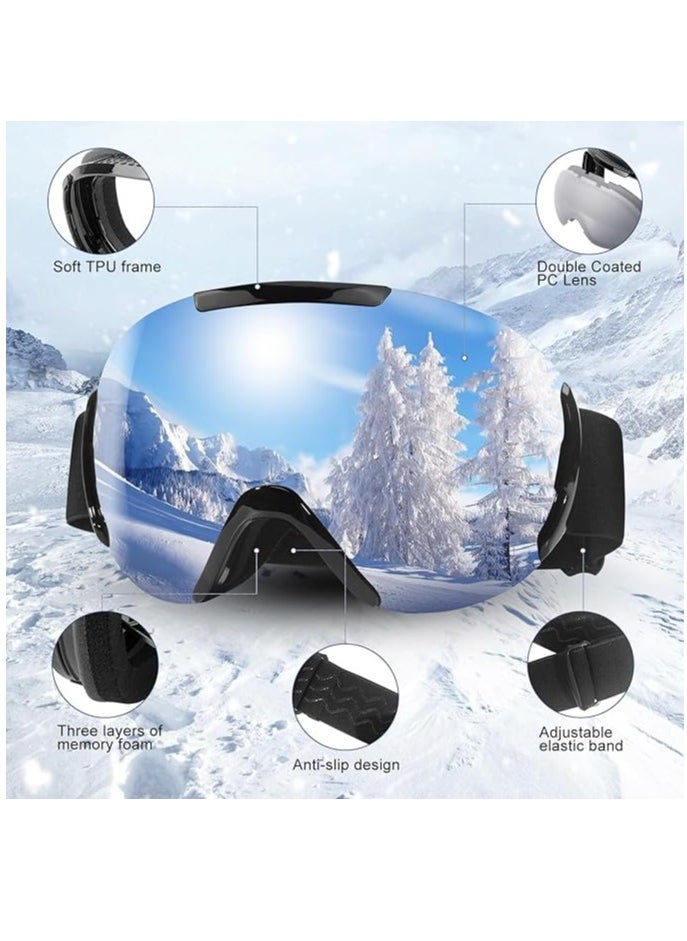 Beauenty Ski Snowboard Goggles for Men Women Snow Goggles Anti Fog UV Protection Eyewear Glasses Spherical Lens  - Image 2
