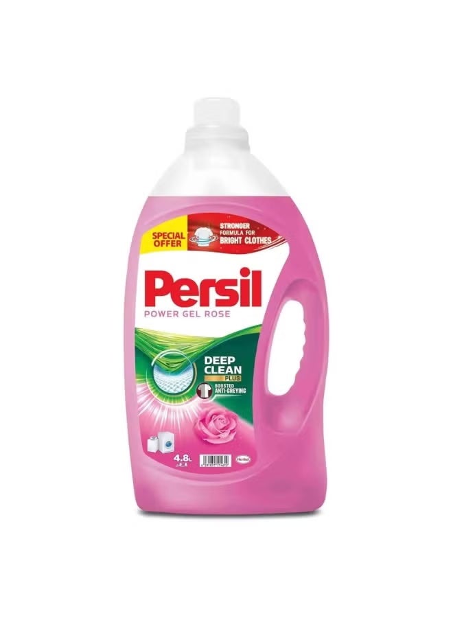 Persil Power Gel Rose Laundry Detergent 4.8L – Effective Cleaning for All Fabrics